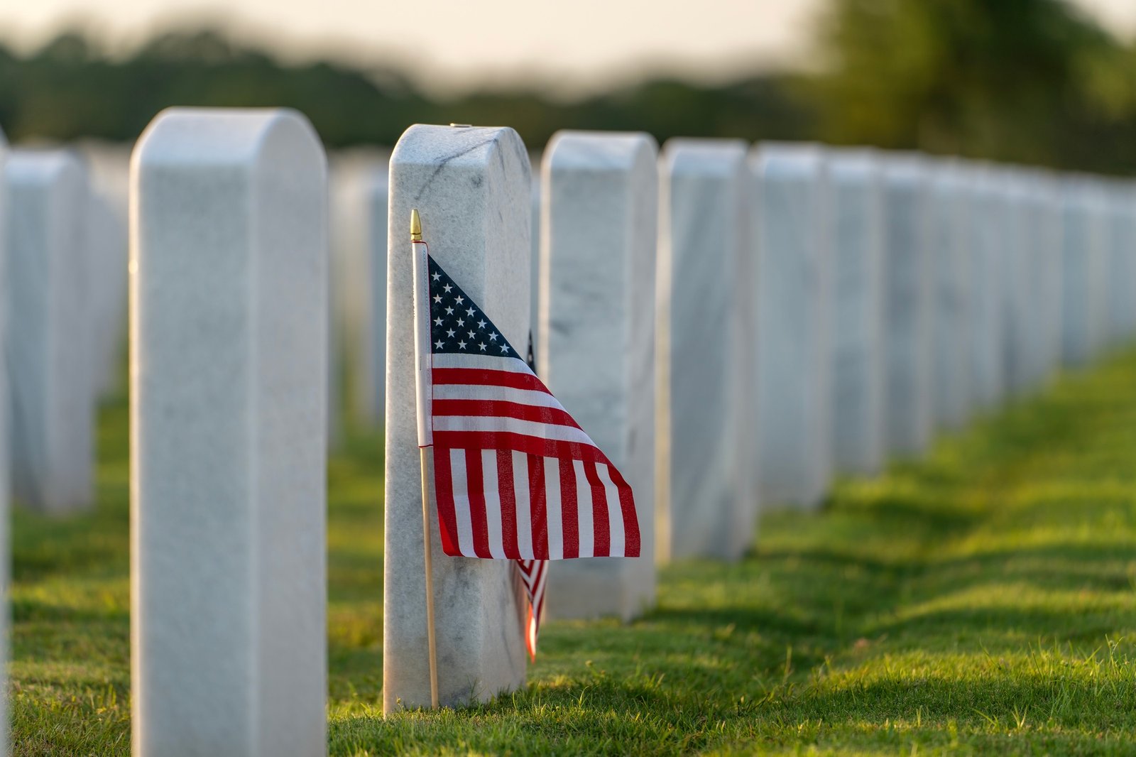 Military burial headstones.